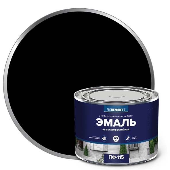 Эмаль ПФ-115 "PROREMONT"   0.5 кг черный 8/800  в Коврове