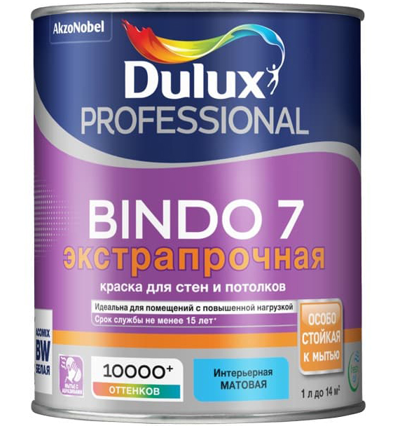 Краска DULUX PROF BINDO  7 BW ЭКСТРАПРОЧНАЯ   1 л (аналог 50034512)  в Коврове