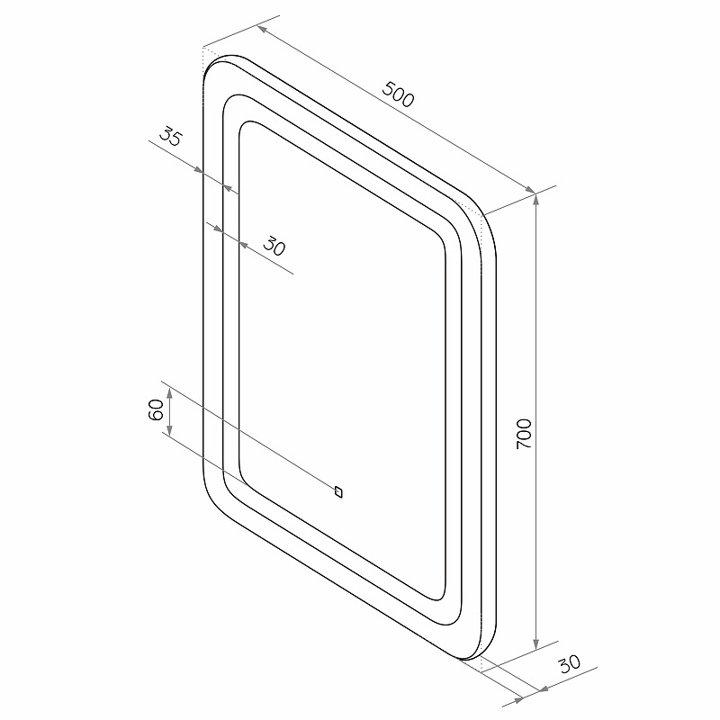 Зеркало "Andria  Led" 500х700  в Коврове