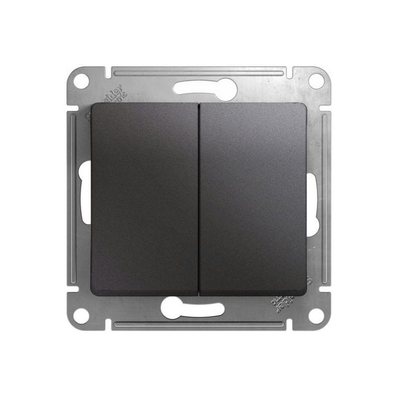 GSL001351 Выключатель двухклавишный схема 5 графит GLOSSA  в Коврове
