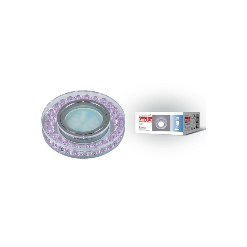 DLS-P102 GU5.3 CHROME/PINK Светильник декоративный встраиваемый. Без лампы. Металл, цвет хром ххх  в Коврове