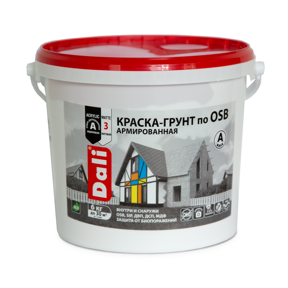 Краска-грунт по OSB армированная (база А) DALI  6 кг    1/60  в Коврове