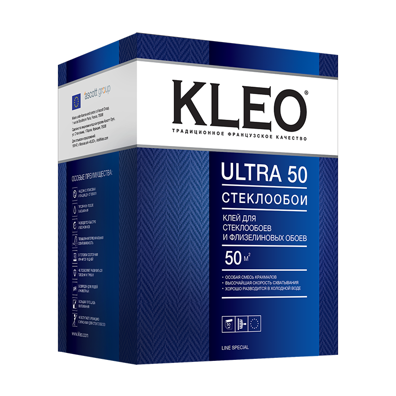 Клей для стеклообоев и стеклохолста KLEO ULTRA 50 500г 7300 /12  в Коврове