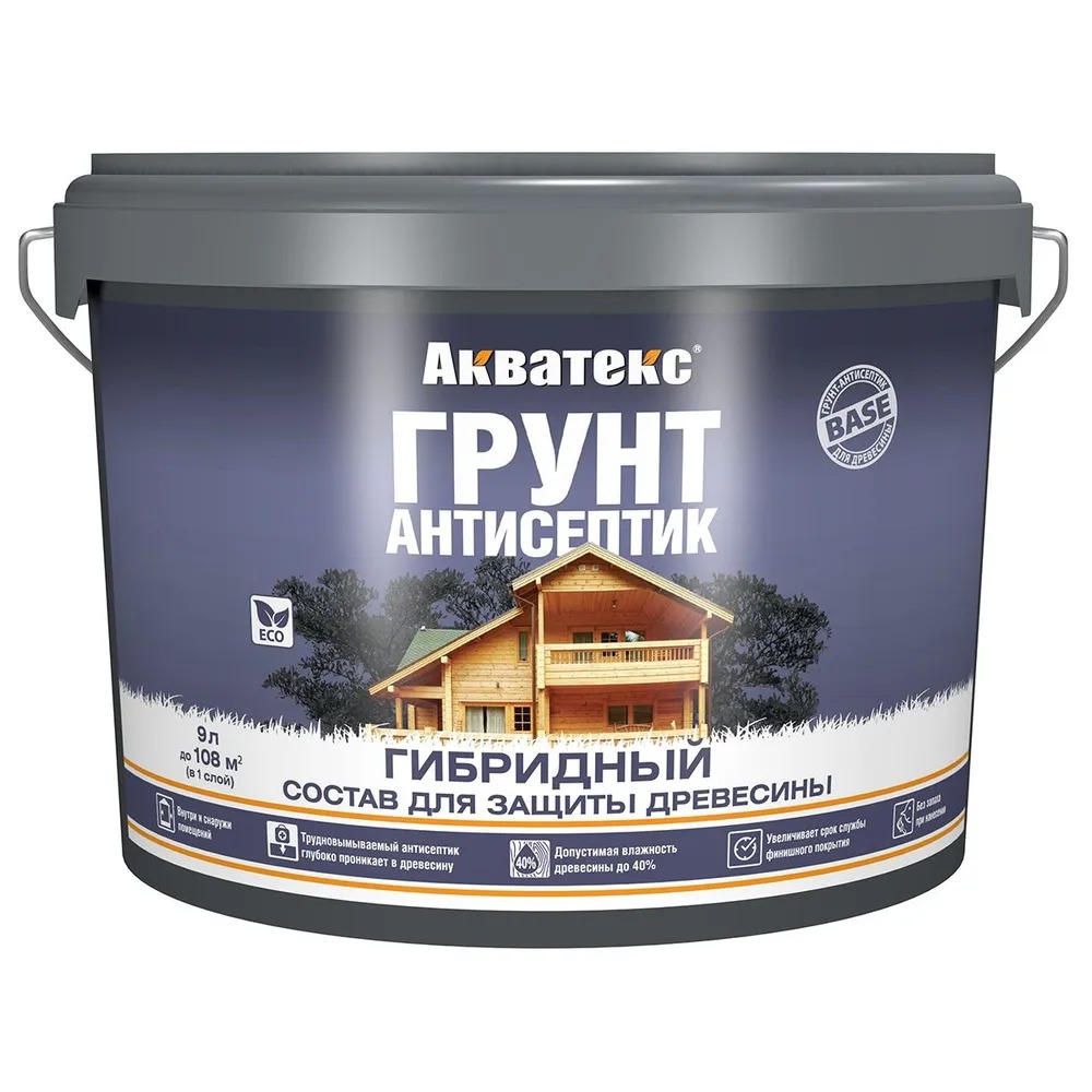 Акватекс Грунт-антисептик ГИБРИДНЫЙ 9 л  /1  в Коврове