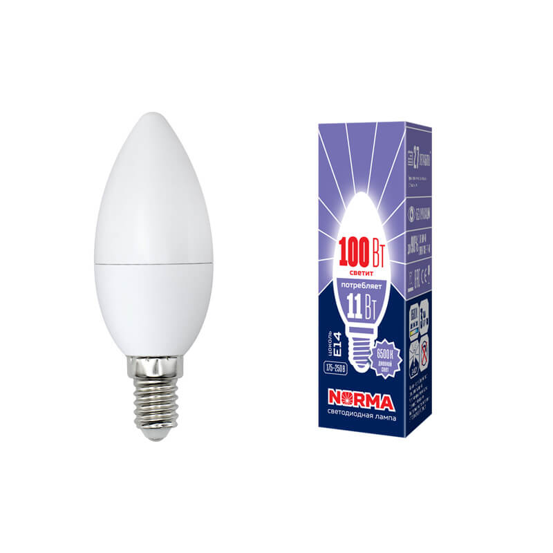 UL-00003810 Лампа светодиодная свеча мат.Серия Norma 6500K LED-C37-11W/DW/E14/FR/NR 7651  в Коврове