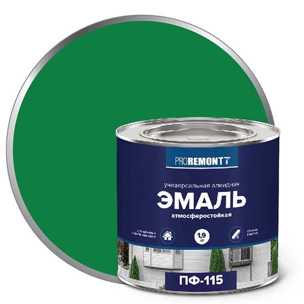 Эмаль ПФ-115 "PROREMONT"   1.9  кг ярко-зеленый 3/264  в Коврове