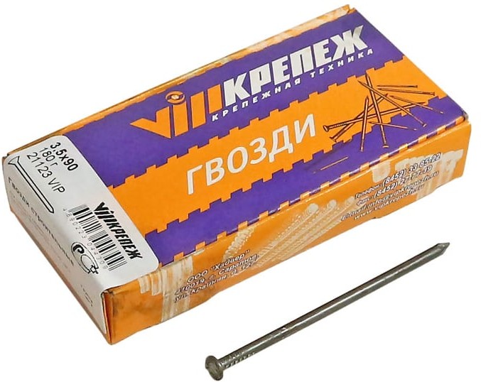 21123 VIP Гвозди строительные 3,5х90 (180г)  в Коврове