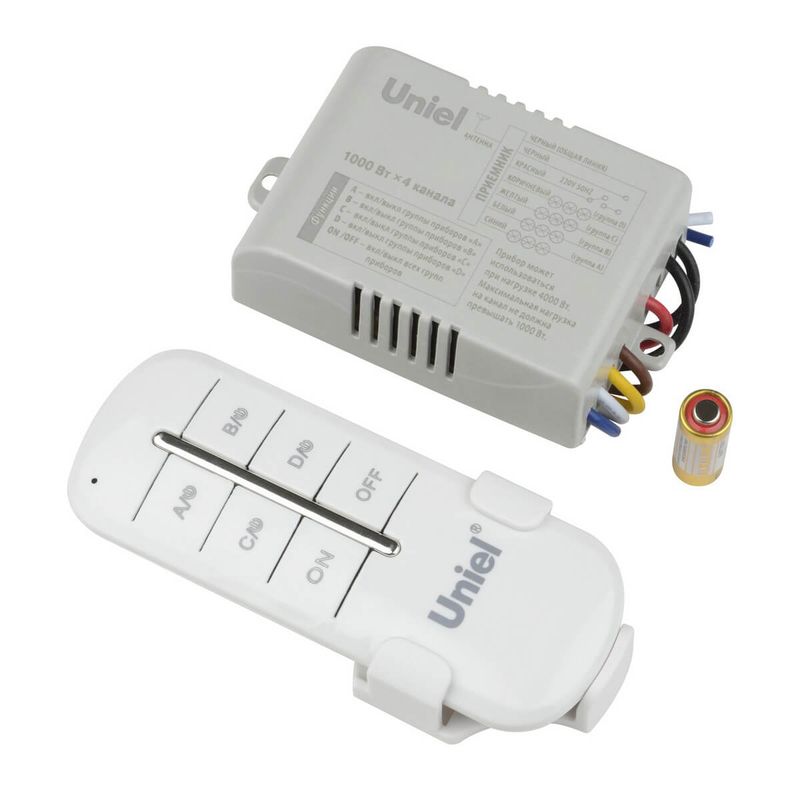 UL-00003635 UCH-P005-G4-1000W-30M Пульт управления светом. 4 канала*1000Вт. ТМ Uniel  в Коврове