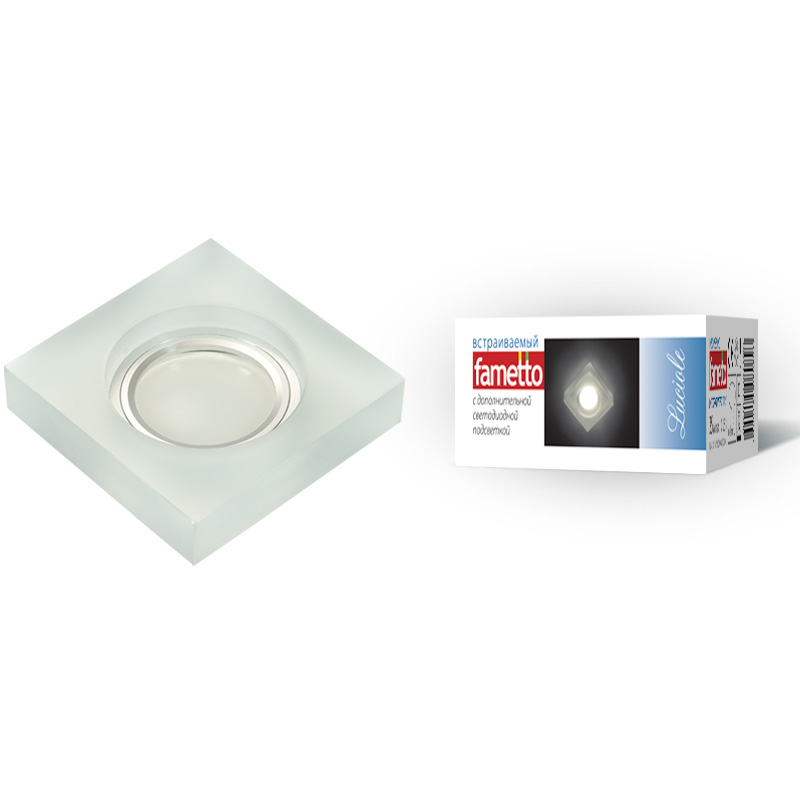 DLS-L111 GU5.3 CHROME/MATT CLEAR Светильник декоративный встраиваемый, серия Luciole. Квадратный ххх  в Коврове