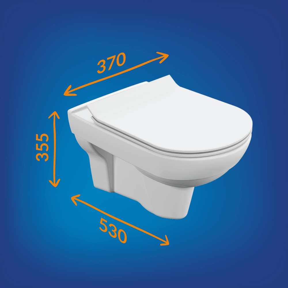 Унитаз подвесной: CITY NEW CLEAN ON с кр.дюр.slim, lift, e-off, белый  в Коврове