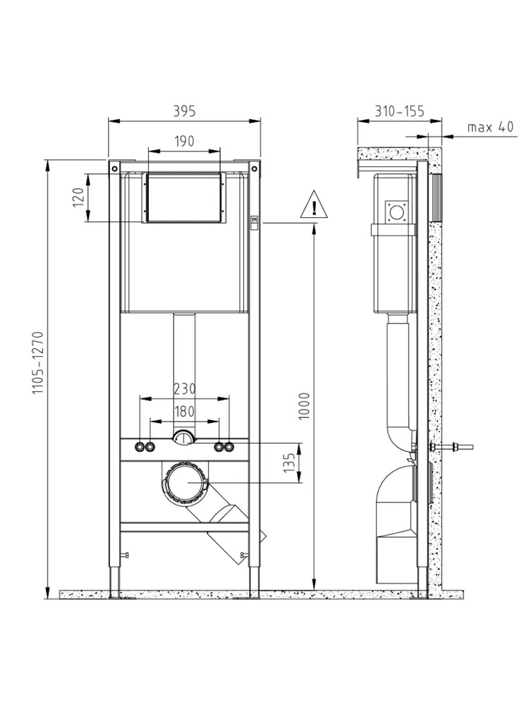 Инсталляция: VECTOR, металлический каркас для унитаза с бачком IN-MZ-VECTOR   в Коврове