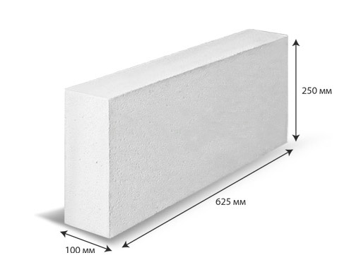 ВКБлок из газобетона D500 625х100х250 (120 шт/1,875 м3)  в Коврове