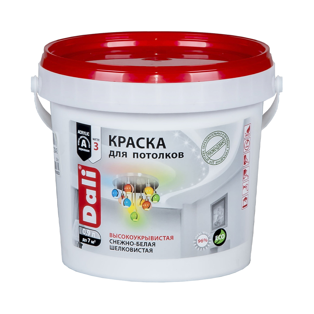 Краска ДАЛИ акриловая д/потолков  0,9л.  /6  в Коврове