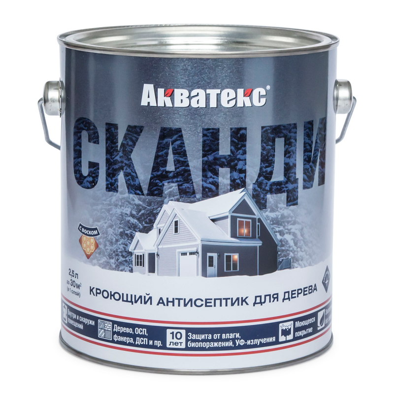 Акватекс СКАНДИ антисептик д/ дерева   2,5 л имбирь  /4  в Коврове
