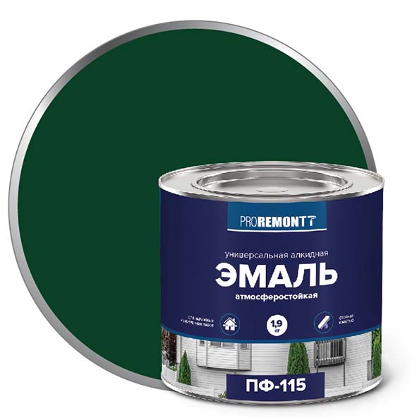 Эмаль ПФ-115 "PROREMONT"   1.9  кг зеленый 3/264  в Коврове