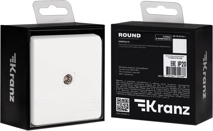 Розетка ROUND TV с/у перламутр KRANZ  в Коврове