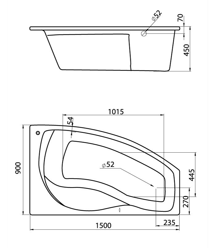 Santek Чаша ванны Майорка 150x90 Правая 1WH111985  в Коврове