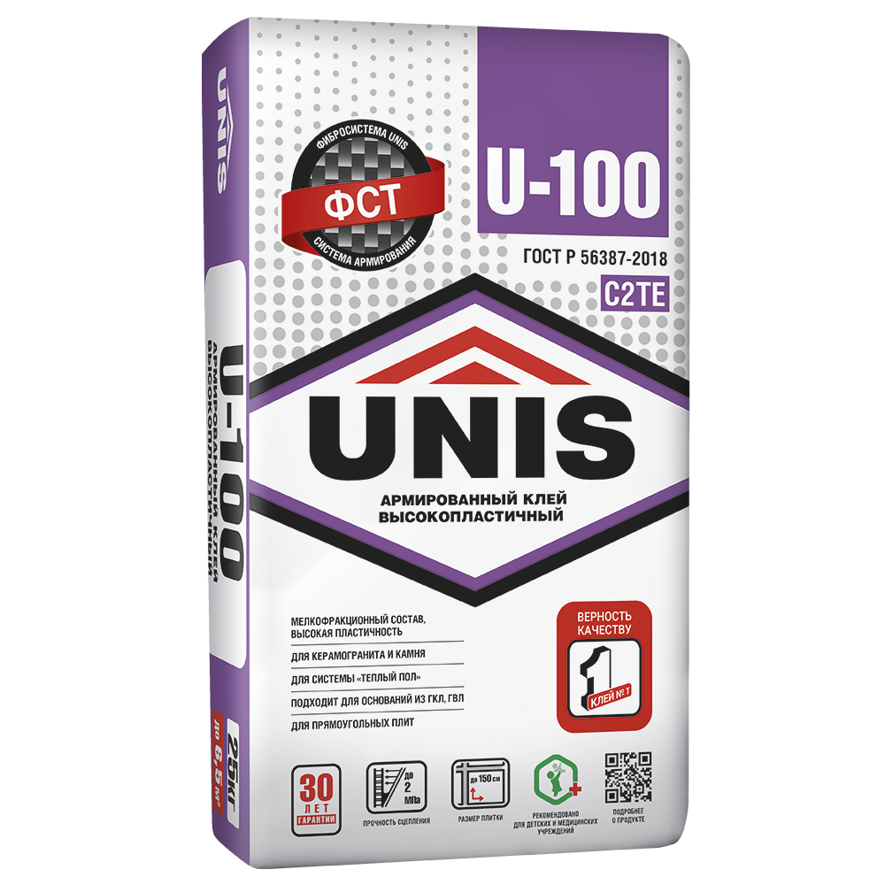 ЮНИС UNIFLEX U-100 клеевая сухая смесь 25 кг С2 ТЕ/48  в Коврове