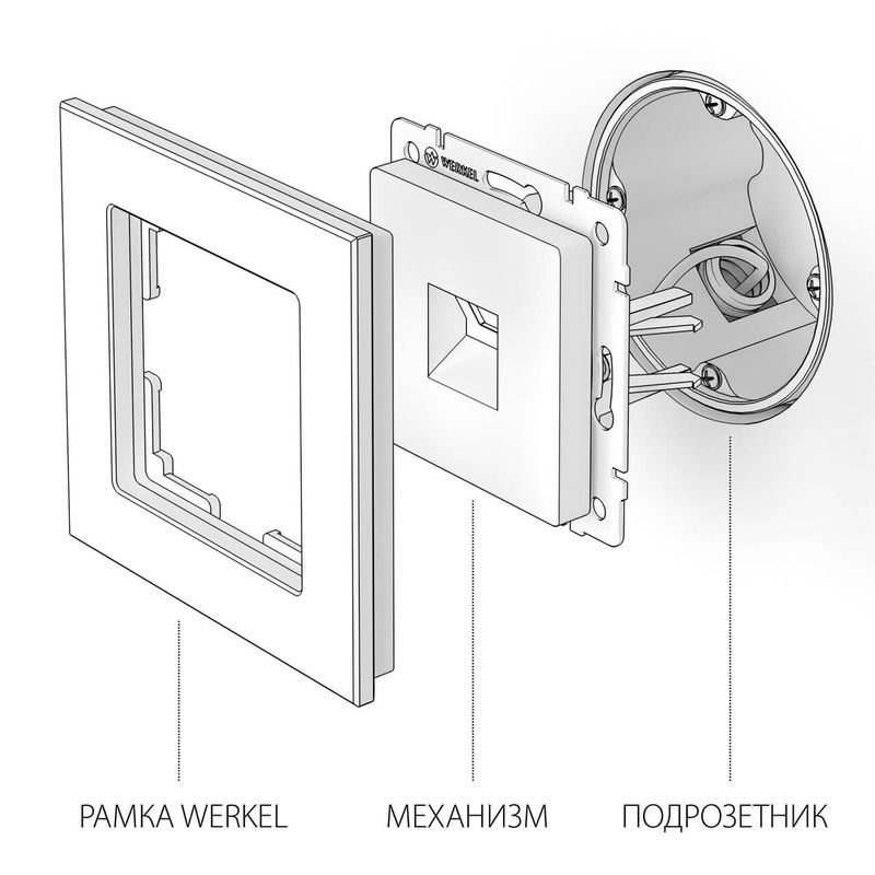 Розетка Ethernet RJ-45 (глянцевый никель) W1181002  в Коврове