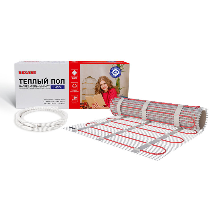 51-0510-2 Тёплый пол (нагревательный мат) REXANT Classic RNX -6,0-900 (площадь 6,0 м2 (0,5 х 12,0 м)  в Коврове