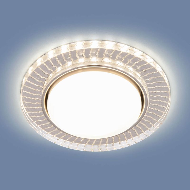 Встраиваемый точечный светильник с LED подсветкой 3033 GX53 CL/SL прозрачный/серебро  в Коврове