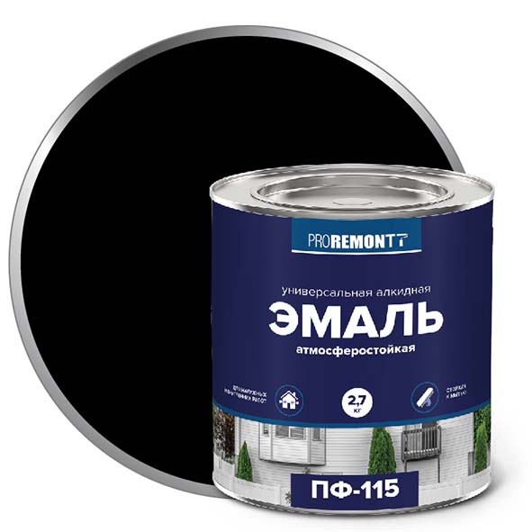 Эмаль ПФ-115 "PROREMONT"   2,7 кг черный 3/198  в Коврове
