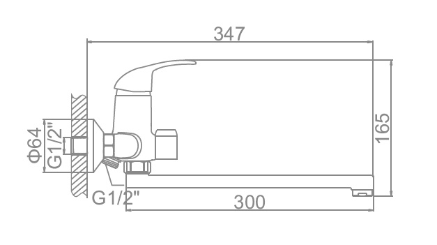 Смеситель для ванны + L30F дл. нос L2215  в Коврове