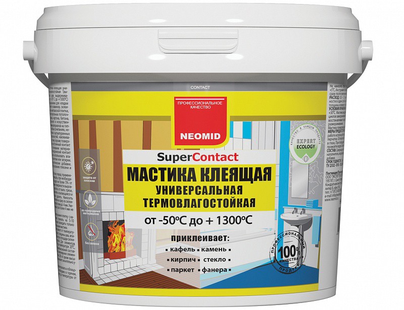 Неомид  МАСТИКА клеящая термостойкая универс.  1.5 кг /12  в Коврове