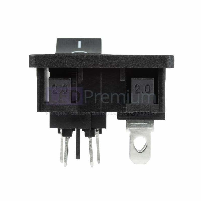 36-2284 Выключатель клавишный 250 V 6 А (4с) ON-OFF черный с штекером C8 2PIN  REXANT  в Коврове