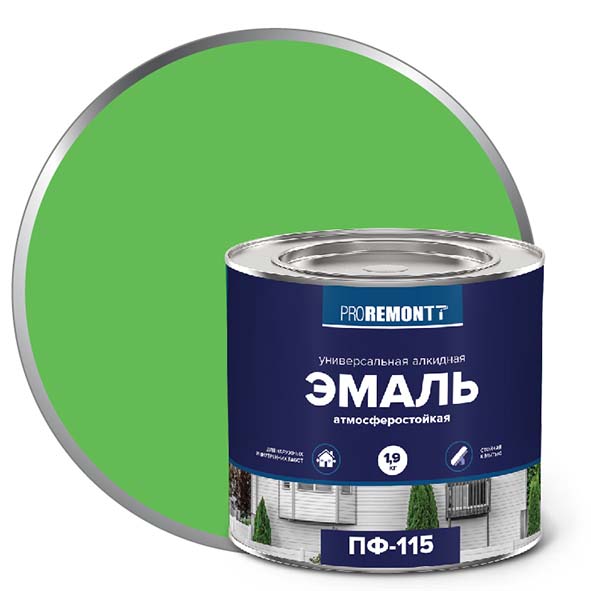 Эмаль ПФ-115 "PROREMONT"   1.9  кг салатовый 3/264  в Коврове
