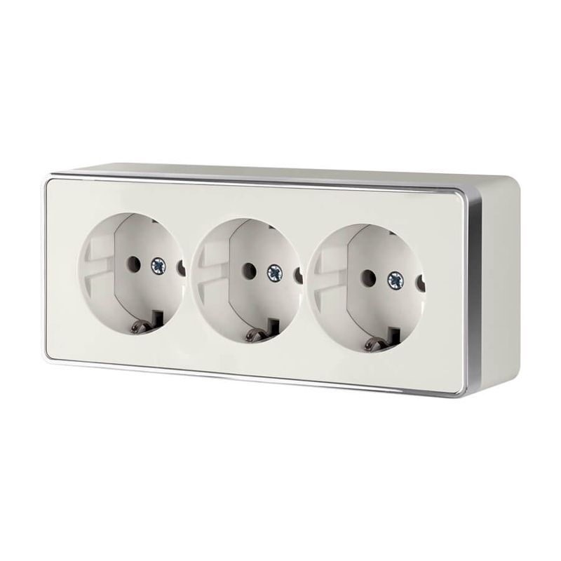 Розетка тройная с заземлением и шторками Gallant (слоновая кость) W5073103  в Коврове