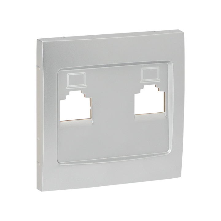 Валенсия лицевая панель розетки RJ-45 1-местная сталь EKF PROxima	  в Коврове