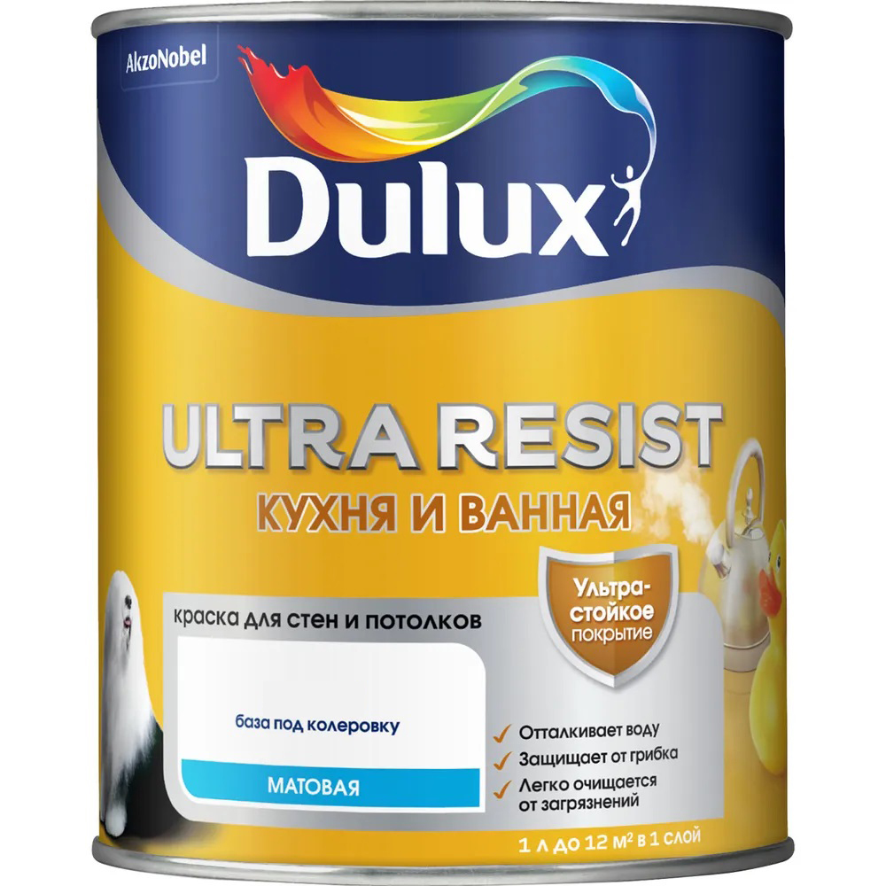 Краска DX ULTRA Resist КУХНЯ и ВАННАЯ  мат BC   0.9 л (аналог 50034777)  в Коврове