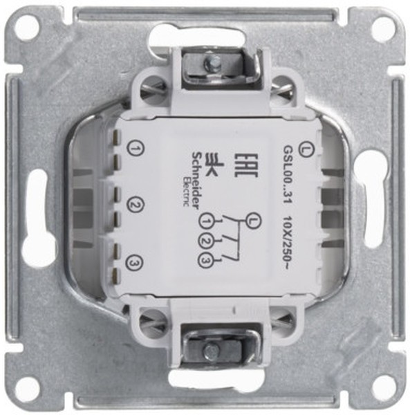 GSL000131 Выключатель трехклавишный в рамку белый схема 3 GLOSSA  в Коврове