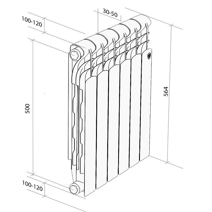 Радиатор Royal Thermo Revolution Bimetall 500 2.0 – 6 секц.  в Коврове