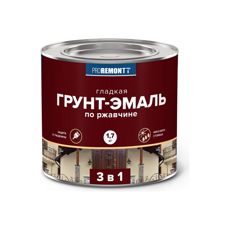 Грунт-эмаль 3 в 1 PROREMONTT черная 1,7 кг 3/264  в Коврове