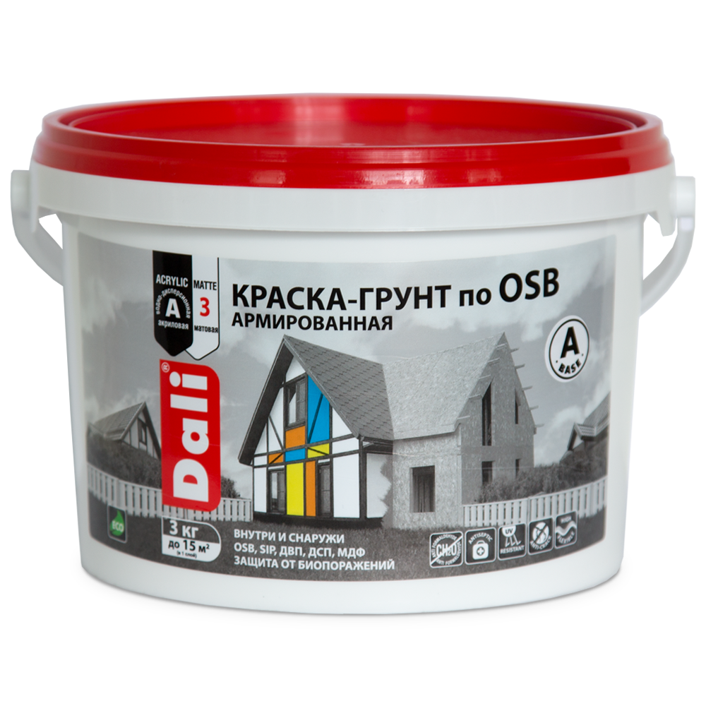 Краска-грунт по OSB армированная (база А) DALI  3 кг  /1  в Коврове