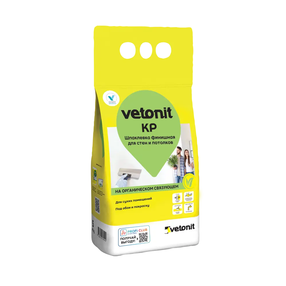 Шпатлевка суперфиниш. КР белая Vetonit 1-3 мм  5кг  в Коврове