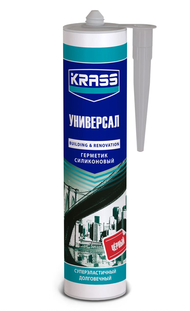 Герметик силик. KRASS универс. черный 300мл 12/1152  в Коврове