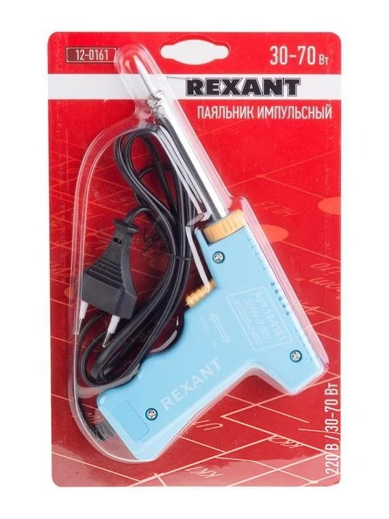 12-0161 Паяльник-пистолет импульсный Rexant, 30 Вт / 70 Вт, 230 В, серия "МАСТЕР"   в Коврове