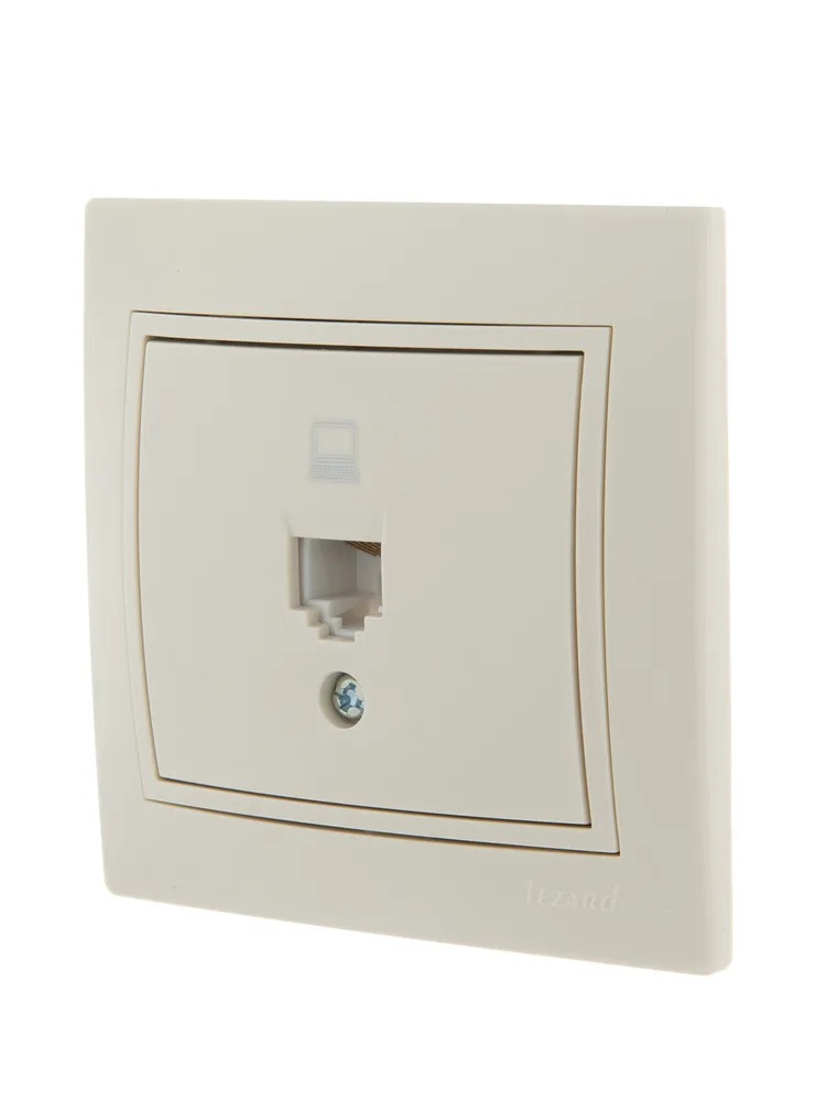 MIRA Розетка компьютерная RJ45 х 1 бежевая (Lezard)  в Коврове