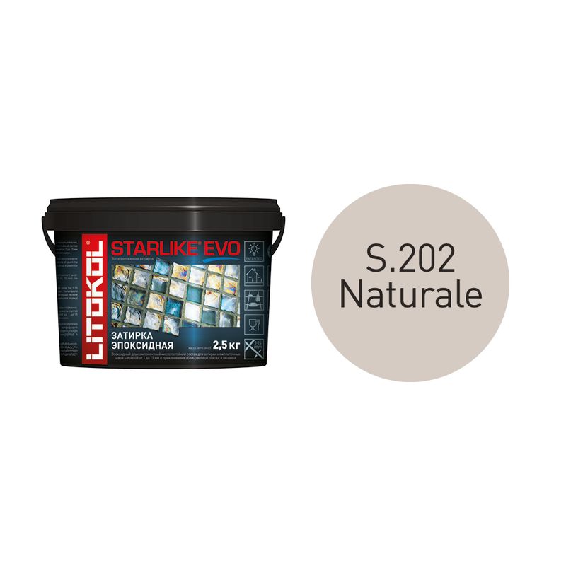 STARLIKE ЭВО / STARLIKE EVO S.202 NATURALE Эпоксидная затирка + клей 2,5 кг  в Коврове