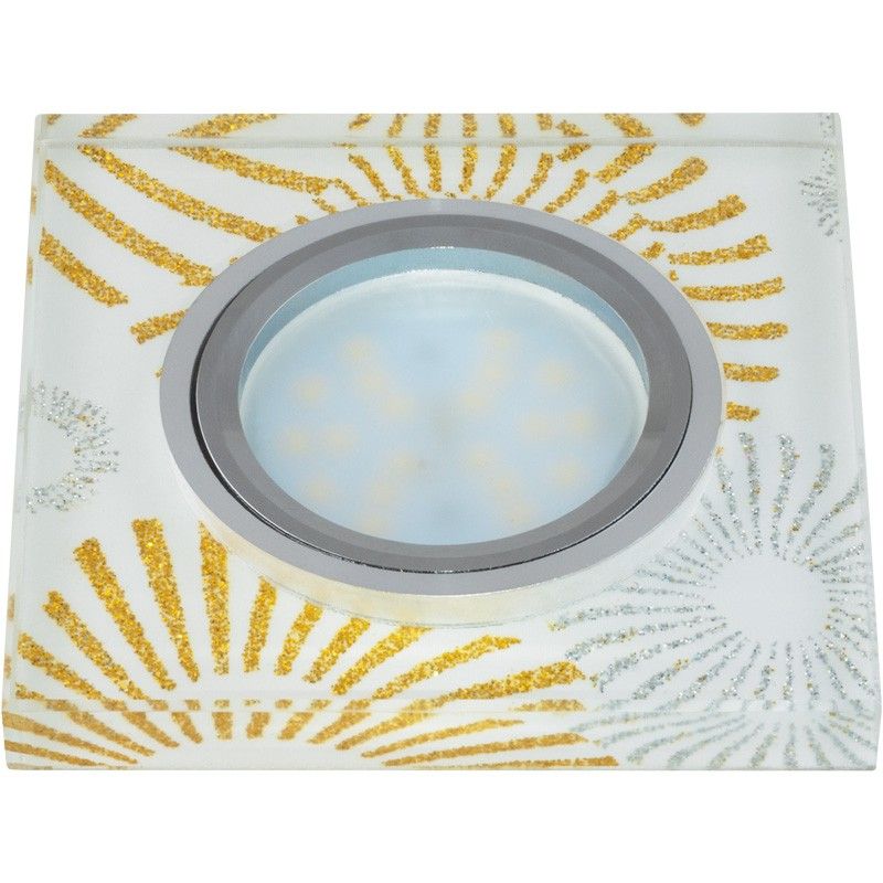 DLS-P201 GU5.3 CHROME/WHITE Светильник декоративный встраиваемый, серия Peonia. Квадратный ххх  в Коврове