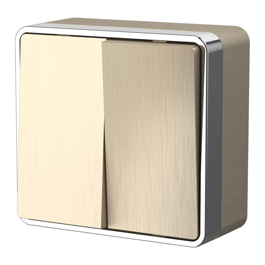 Выключатель двухклавишный Gallant (шампань рифленый)	W5020010  в Коврове