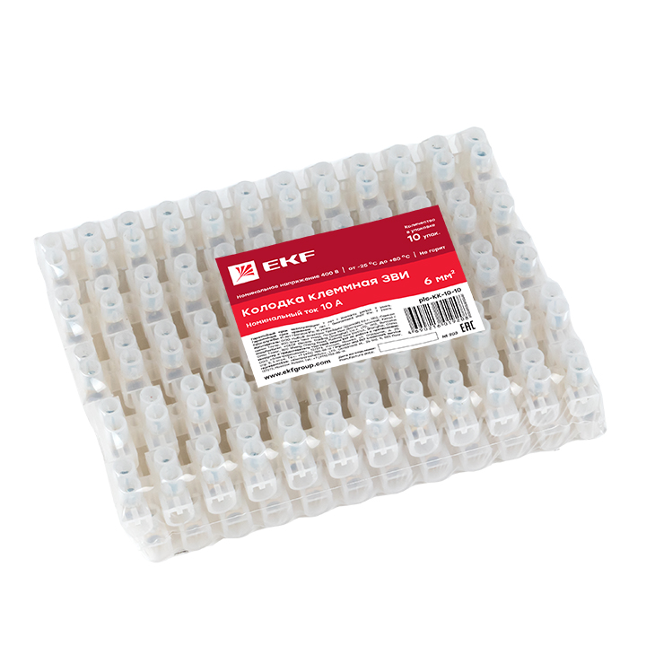 plc-KK-10-10 Колодка клеммная 10мм 10А (10шт.) EKF  в Коврове