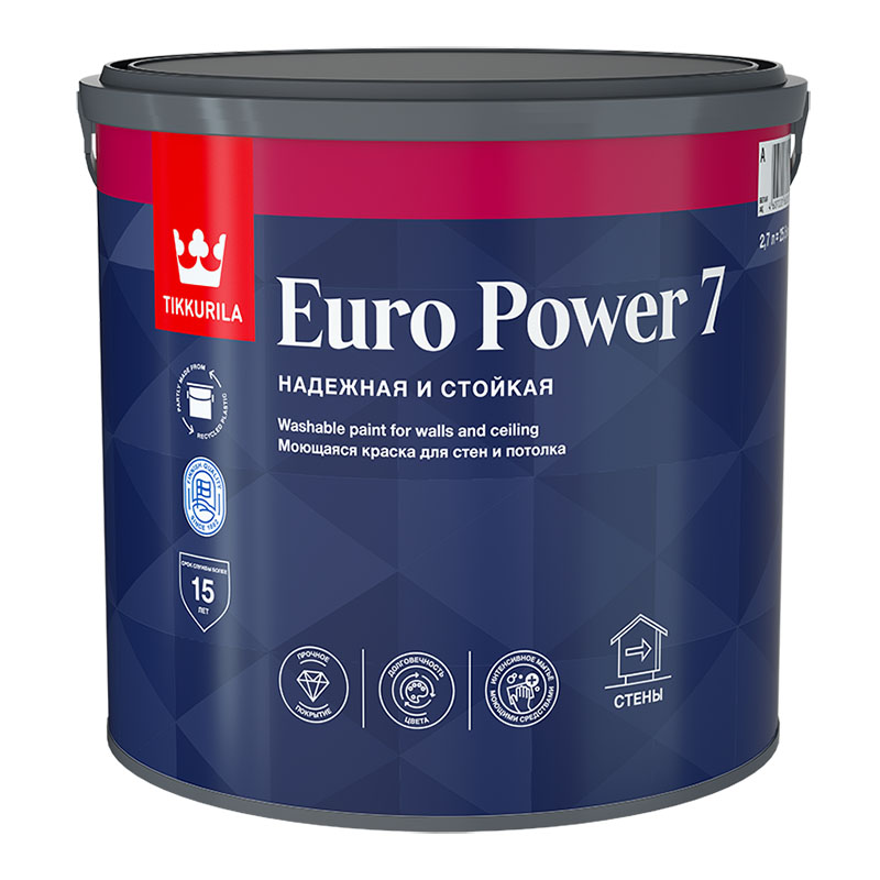EURO POWER  7А мат.  2,7л Краска стойкая к мытью /1  в Коврове