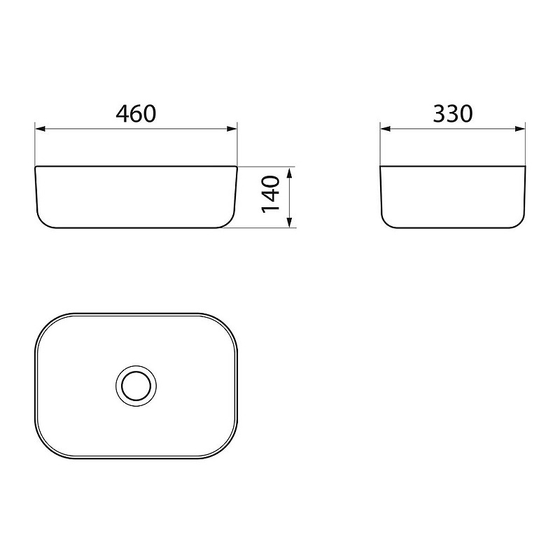 Умывальник накладной, прямоугольный Point Венера 46, PN43073WB  в Коврове