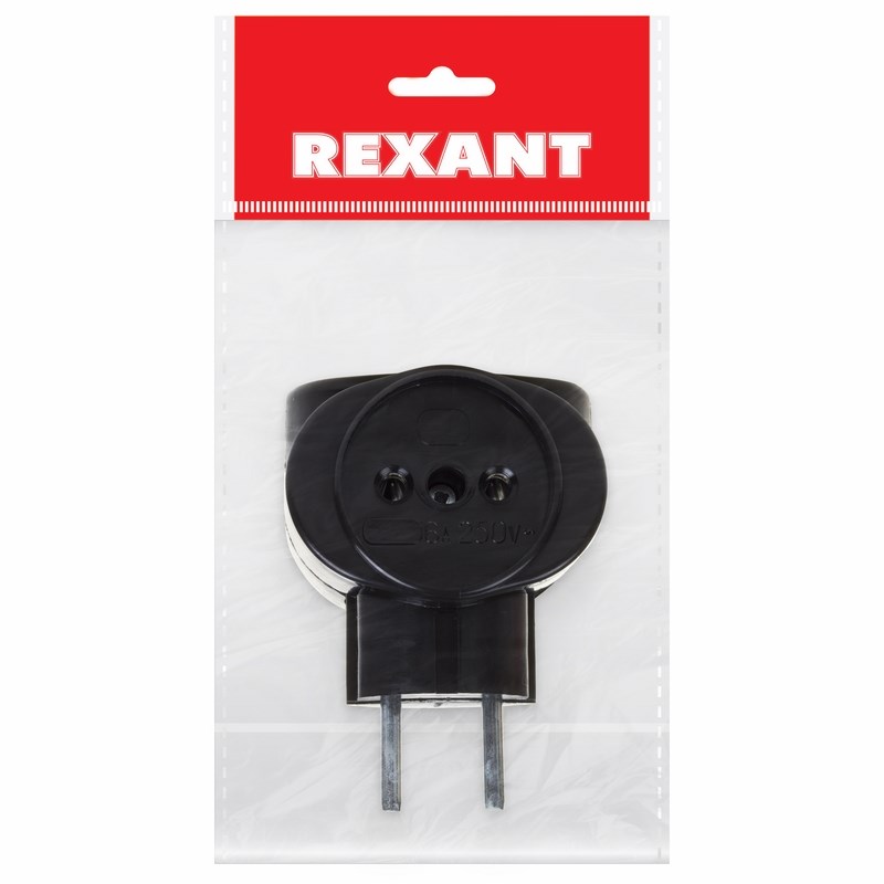 11-1064-1 Тройник электрический биметалл 220 В 6 А черный REXANT  в Коврове