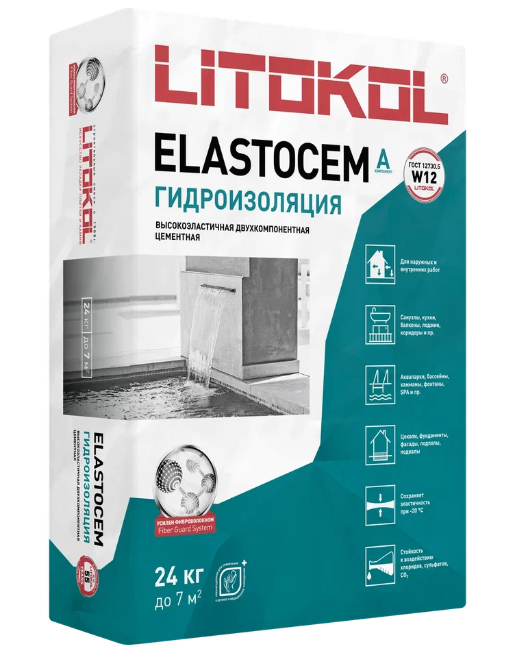 ЭЛАСТОЧЕМ / ELASTOCEM А -гидроизоляция 24кг  в Коврове