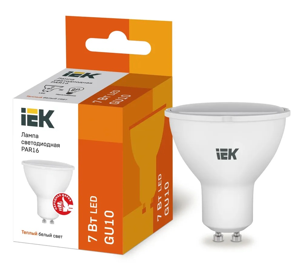 Лампа светодиодная LED 7вт 230в GU10 тепло-белый ECO (IEK)  в Коврове